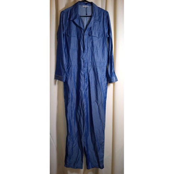 Rose Velvet Size Large Zip/Button Front Long‎ Sleeve Pants Jumpsuit BRAND NEW - Picture 1 of 7